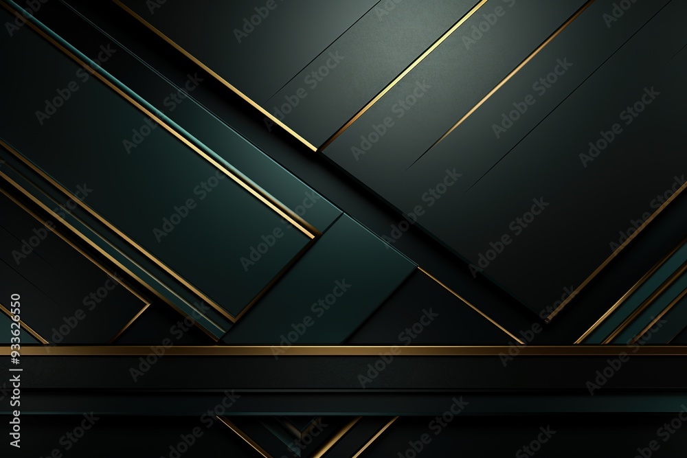 Abstract dark green and gold geometric background. Abstract dark green and gold geometric background.