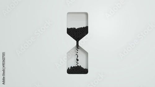 an hourglass that turns indefinitely to symbolize the passing of time