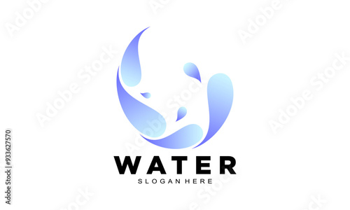 Water illustration elegant logo vector