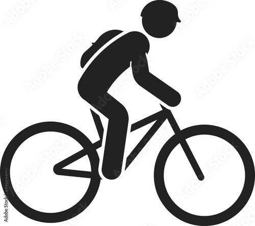 Isolated Pictogram Sport Sign Mountain Bike, MTB, Free Stye Cycling