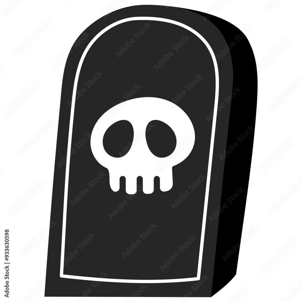 halloween dark grave with skull sign illustration 
