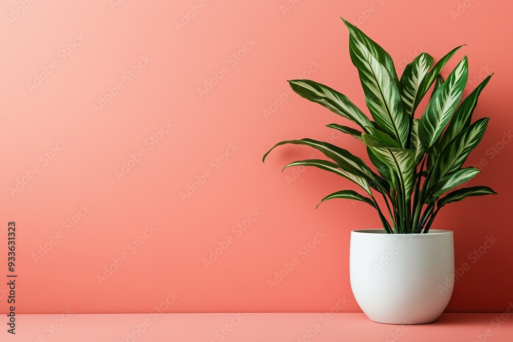A stylish green plant in a white pot set against a smooth pink background, showcasing minimalist and modern decor. A stylish green plant in a white pot set against a smooth pink background, showcasing minimalist and modern decor.