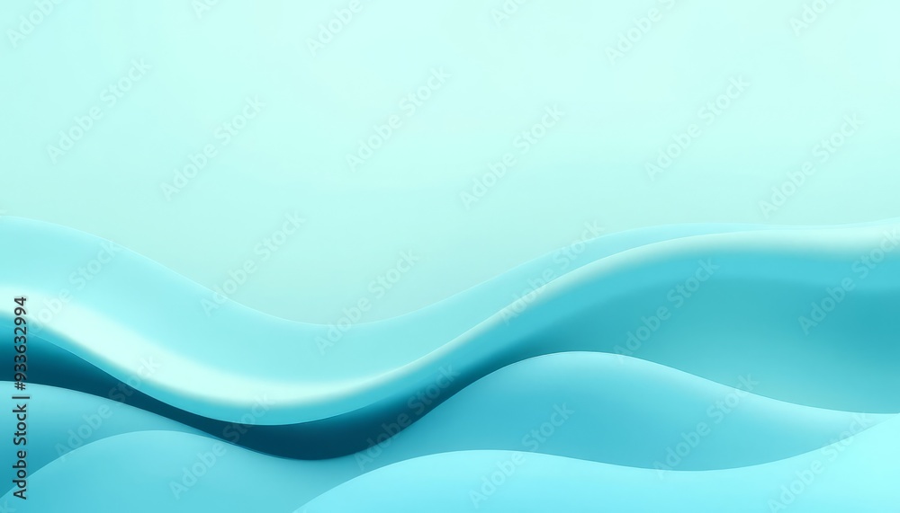 Fototapeta premium Undulating Curves in Blue and Green