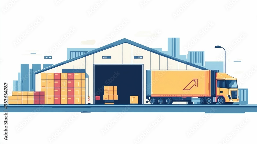 Obraz premium Integrating Inventory Management with Optimized Supply Chain Logistics for Enhanced Business Efficiency Leveraging data driven technologies and automation to streamline workflows improve visibility