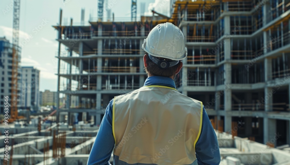construction man and site construction man and site