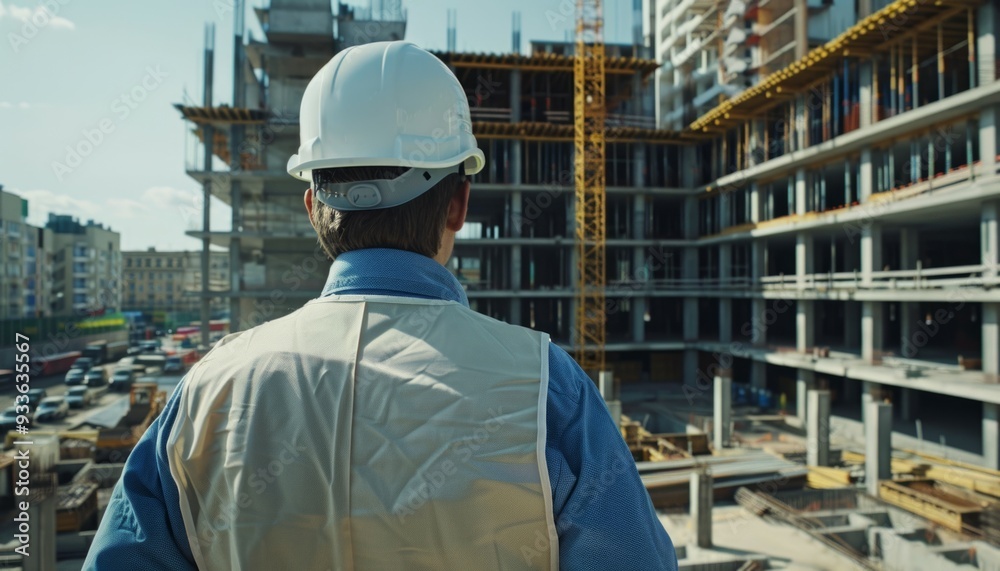 construction man and site construction man and site