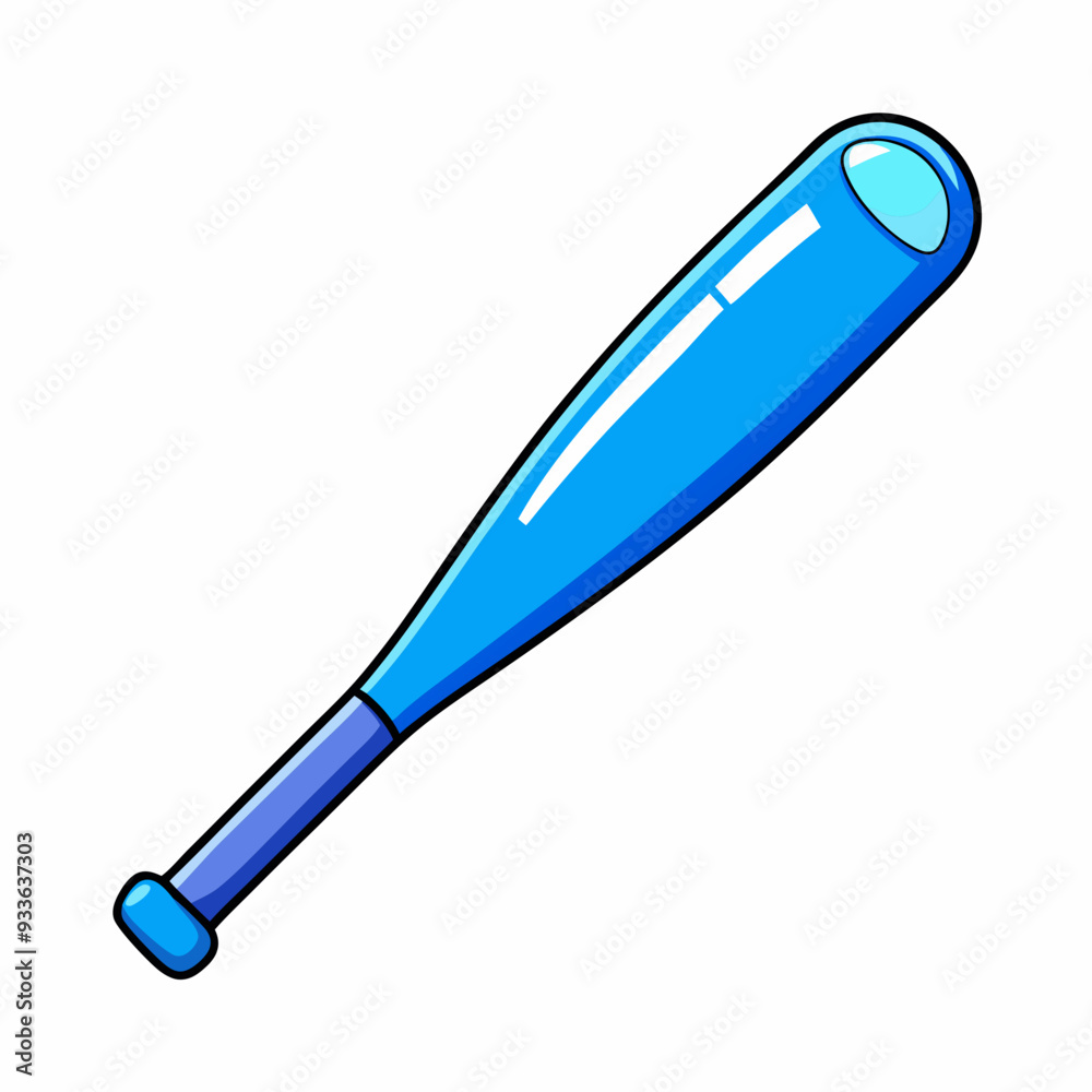Fototapeta premium Blue baseball bat stock illustration