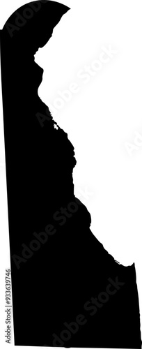 State of Delaware Silhouette Outline Graphic Design with Transparent Background	