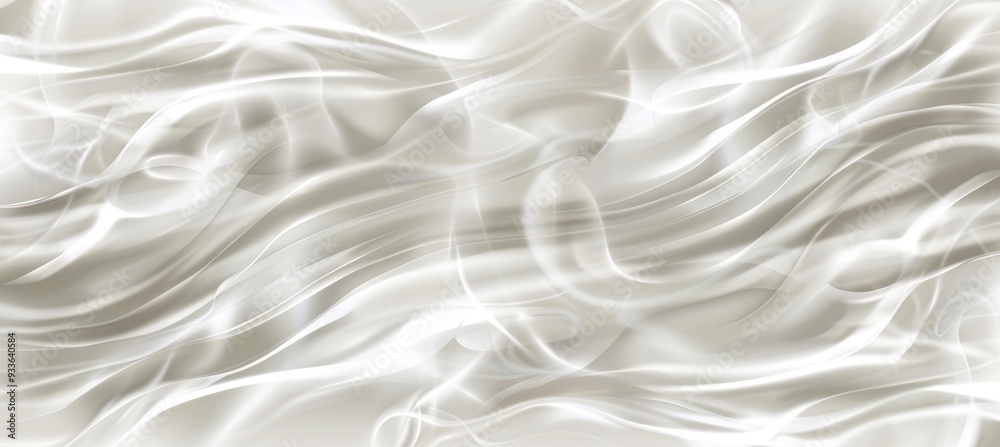 Fototapeta premium Abstract Elegant white and gray flow wave background, white silk texture, satin fabric background.