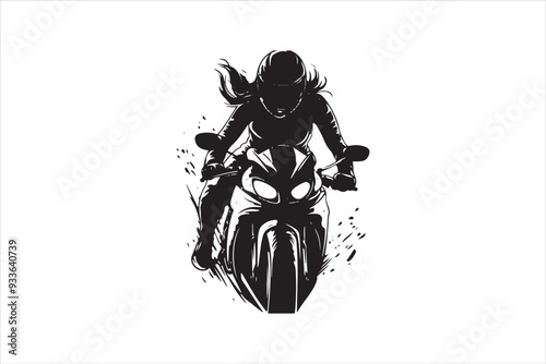 Motorcycle black bold silhouette, illustration, vector, in silhouette, transportation, outline, speed, land vehicle, black color, driving, monochrome, no people, riding, sport, bicycle, biker, 