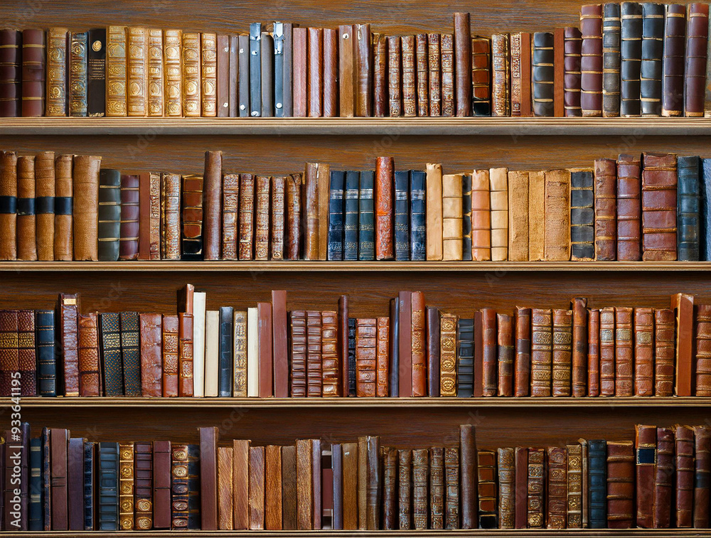 Close-up with a large library Close-up with a large library