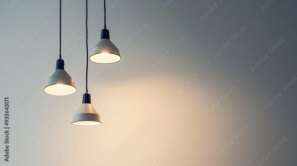 Close-up of sleek, minimalist lighting fixtures or lamps in a modern living room, set against a plain background to highlight their clean design. Close-up of sleek, minimalist lighting fixtures or lamps in a modern living room, set against a plain background to highlight their clean design.
