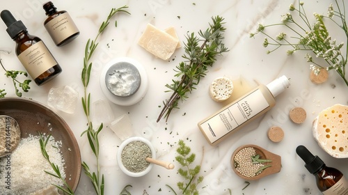 eco friendly skincare products made of from natural ingredients professional photography