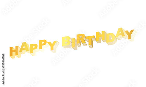 Birthday golden blended text. Happy birthday typography vector design.