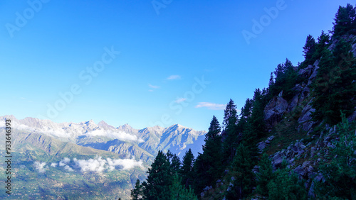 beautiful scene of kinnaur kailash photo