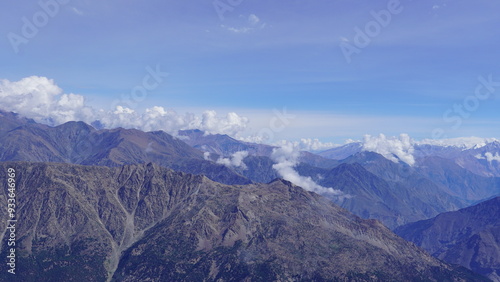 beautiful scenery of mountain hills with cloudy sky