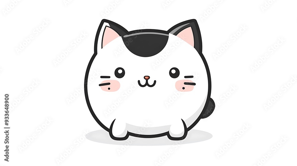 Adorable Pudgy Cat Doodle Vector Logo in Sweet Cartoon Style on Clean White Background - Minimalist Feline Illustration with Simple Black Lines Adorable Pudgy Cat Doodle Vector Logo in Sweet Cartoon Style on Clean White Background - Minimalist Feline Illustration with Simple Black Lines