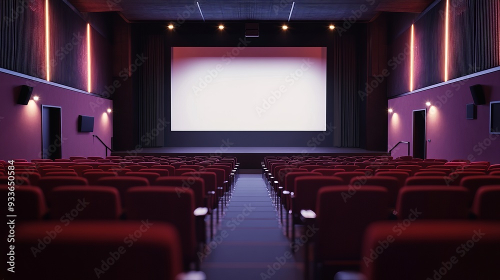 Fototapeta premium Empty cinema saloon mockup design