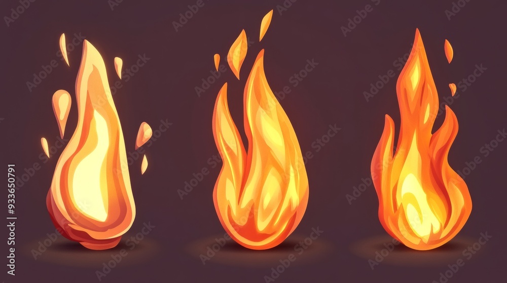 3D vector illustration depicting a cartoon flame in three dimensions. 3D vector illustration depicting a cartoon flame in three dimensions.