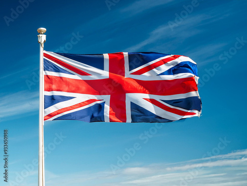Obraz na płótnie Great Britain flag waving in the wind w salonie