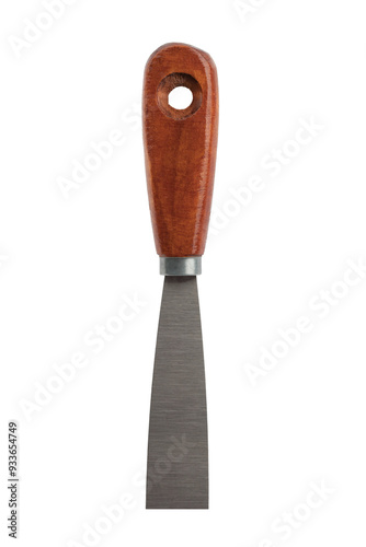 chisel with wooden handle, tool, isolated on a white background