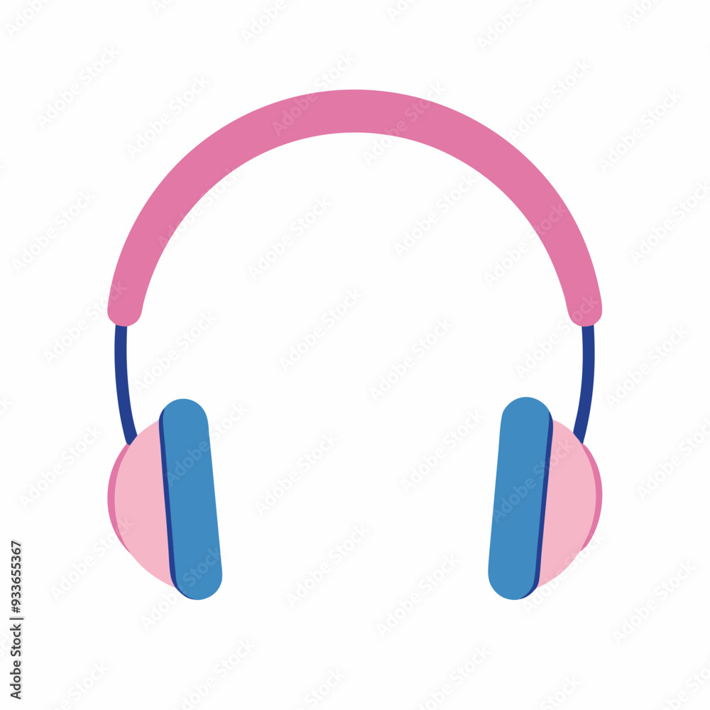 Pink headphones stock illustration Pink headphones stock illustration