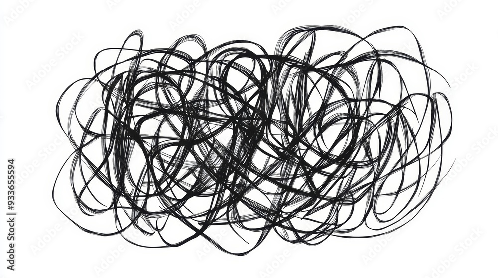 Abstract chaotic lines. Hand-drawn insane tangled scribble clew. Vector icon isolated on a white background. Abstract chaotic lines. Hand-drawn insane tangled scribble clew. Vector icon isolated on a white background.