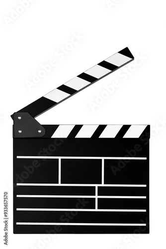 a movie camera isolated on a white background, an assistant director's tool, shooting, dubbing photo