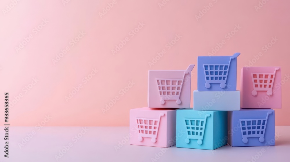 Online checkout interface with shopping cart icon, clean and simple, pastel color scheme, userfriendly design Online checkout interface with shopping cart icon, clean and simple, pastel color scheme, userfriendly design