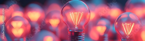 Glowing Lightbulbs Above Corporate Superheroes During Brainstorming Session