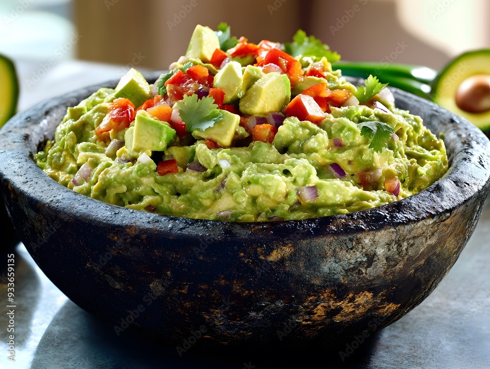 Delectable Guacamole in a Rustic Bowl Delectable Guacamole in a Rustic Bowl