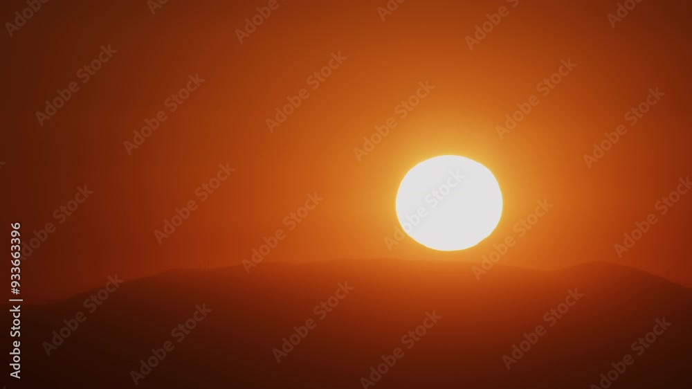 Extreme Closeup Minimalist Sunrise in a Red Sky Timelapse