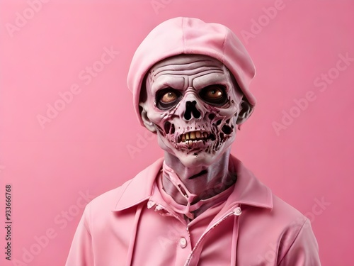 zombie pink minimalist , halloween