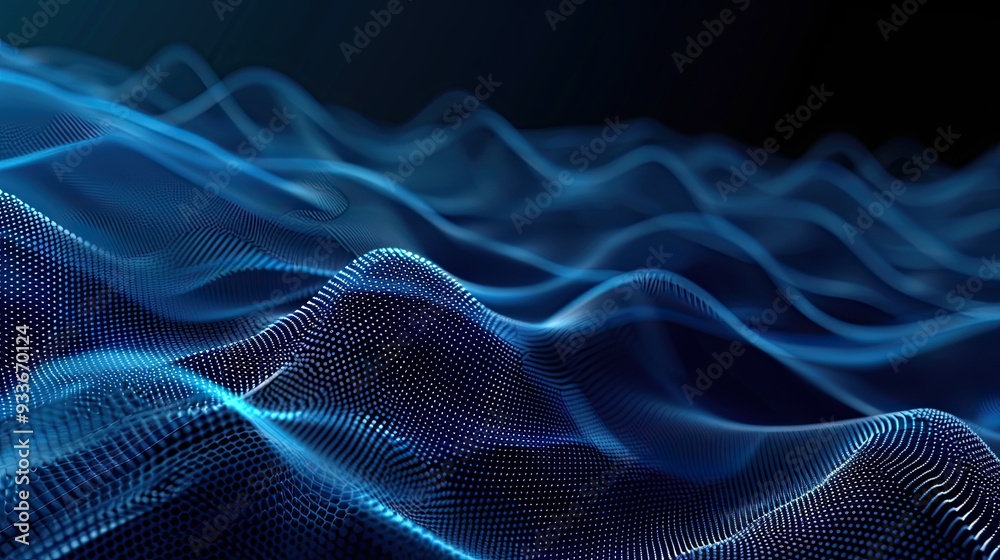 Fototapeta premium abstract wave blue hexagonal shape background