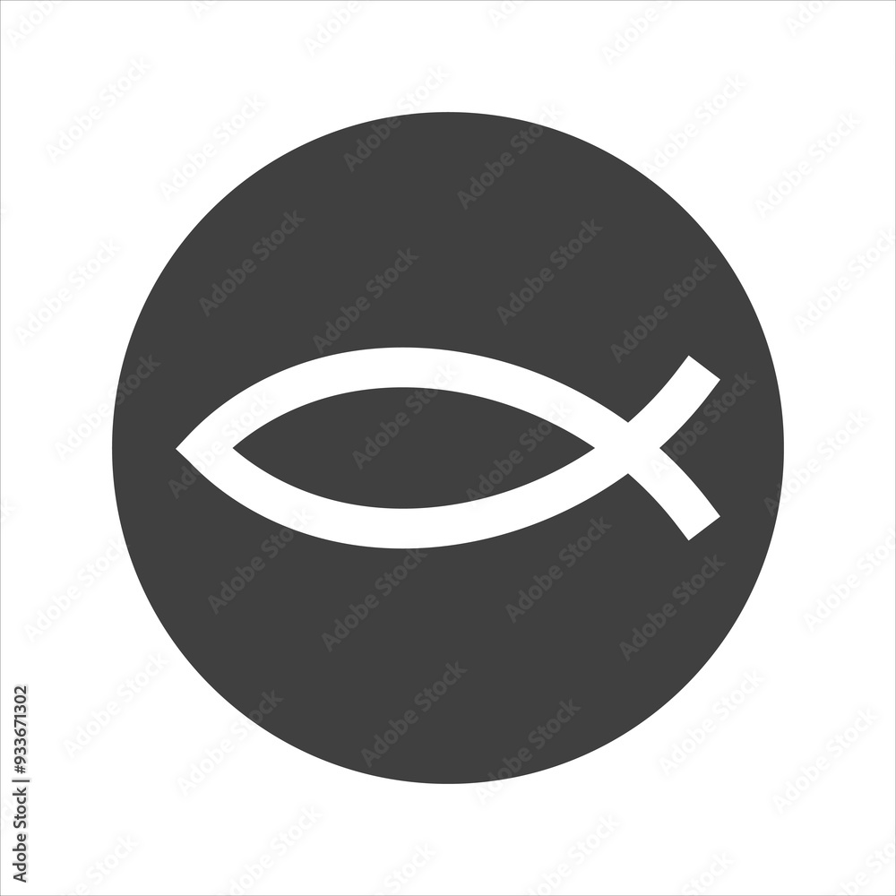 Christianity fish icon on a white background. Christianity fish icon on a white background.