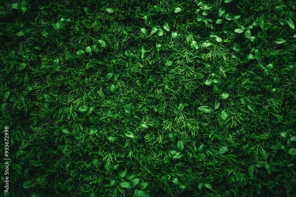 Lush Green Foliage with Intertwined Leaves and Blades Lush Green Foliage with Intertwined Leaves and Blades