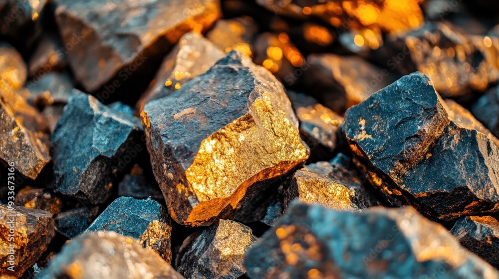 A pile of rocks at the mine. The rocks are large and rough, and they appear to be from a quarry. The colors of the rocks create a sense of depth and texture A pile of rocks at the mine. The rocks are large and rough, and they appear to be from a quarry. The colors of the rocks create a sense of depth and texture