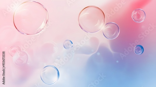 Abstract photo of bubbles in pink and blue gradient