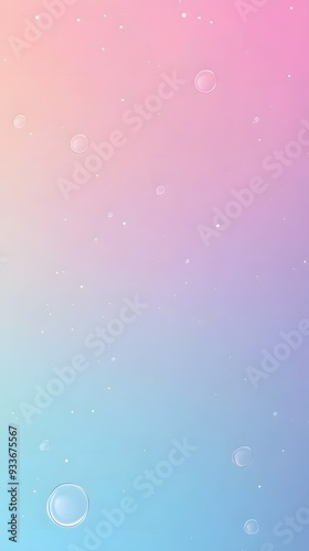 Abstract background with pastel pink and blue gradient and floating bubbles.