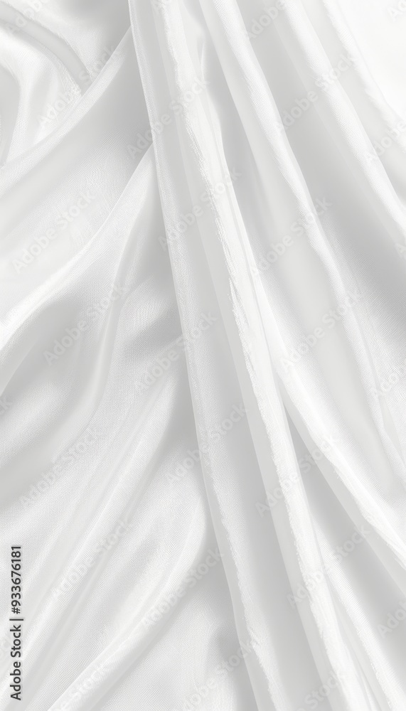 Flowing White Fabric Texture Background of Draped Silk or Satin Material with Elegant Folds. Flowing White Fabric Texture Background of Draped Silk or Satin Material with Elegant Folds.