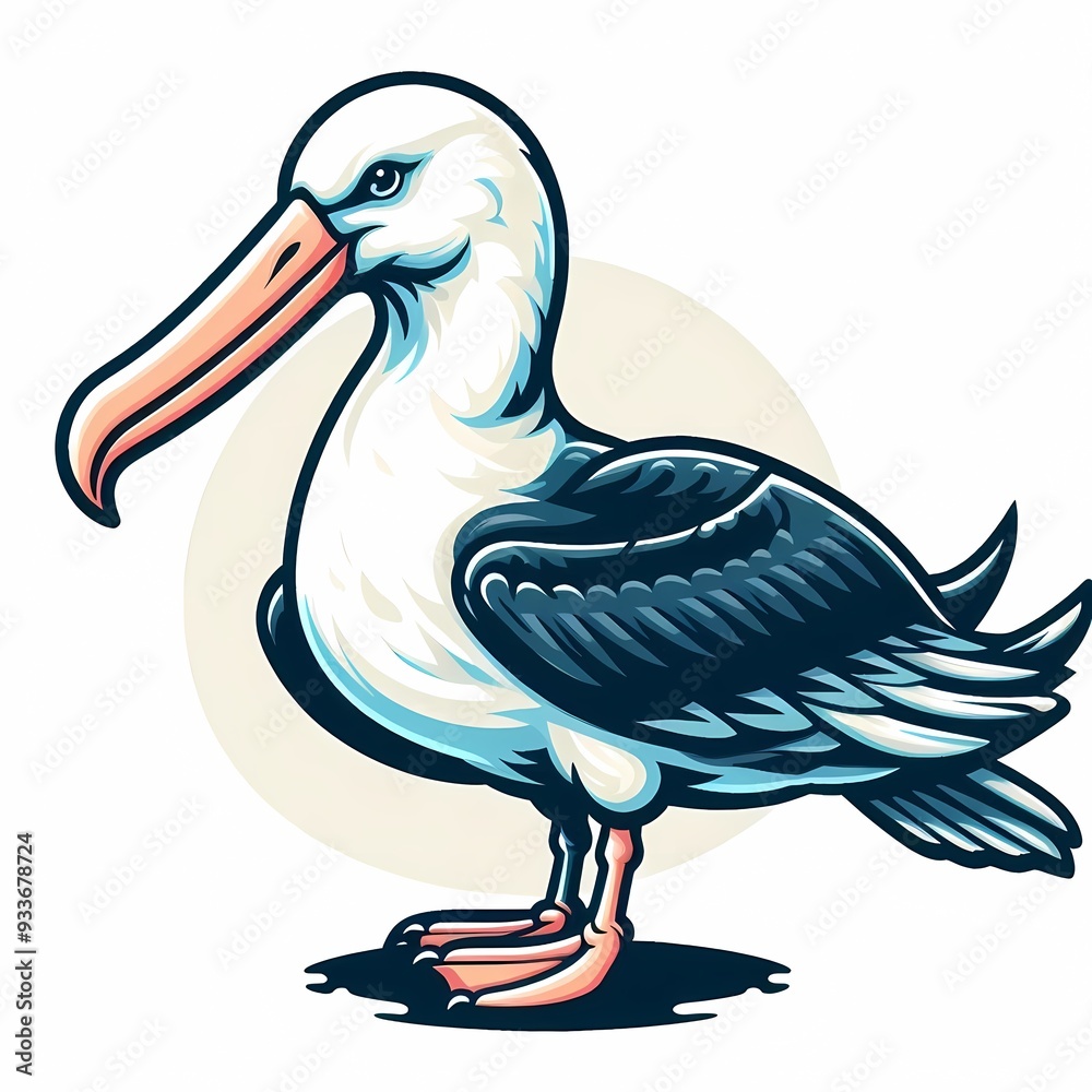 Beautiful albatross bird illustration isolated on white background Beautiful albatross bird illustration isolated on white background