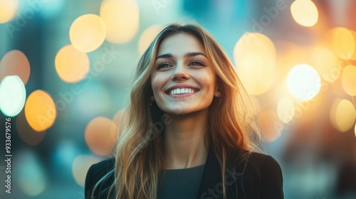 Portrait of happy smiling successful beautiful businesswoman. Successful Businesswoman in office. Business concept