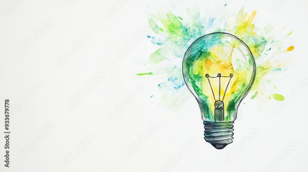 Green energy light bulb environmental protection concept image, sustainable energy protect the world, green environmentalism