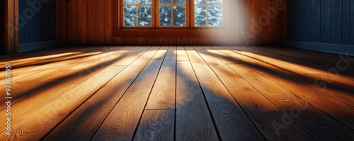 Creaking floorboard in an old house with soft light streaming through cracks, floorboard, mystery