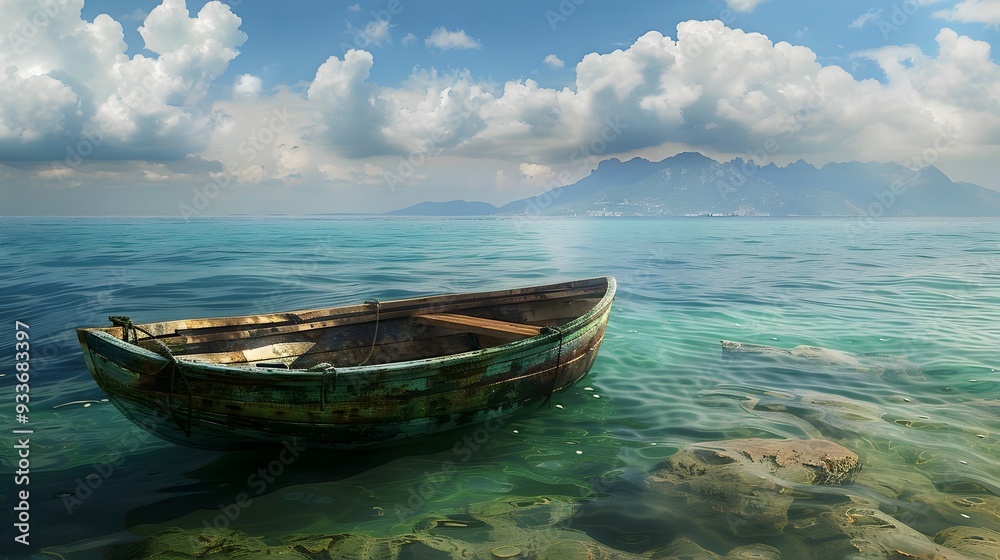 abandoned old boat on the sea , Old fisherman boat on the beach abandoned old boat on the sea , Old fisherman boat on the beach