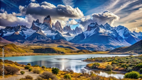 Exploring the breathtaking Patagonian landscape on a hike , Patagonia, hiking, adventure, nature, mountains