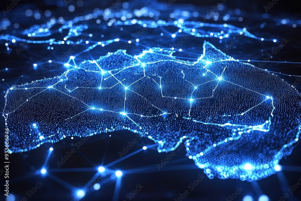Digital map of australia network connectivity created with generative ai