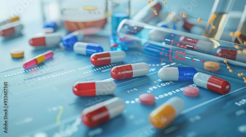 Detailed charts and graphs showing market analysis and growth trends in the pharmaceutical industry.