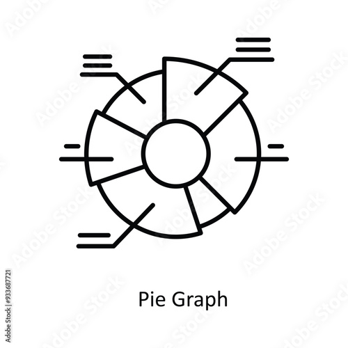 Pie Graph vector outline Icon Design illustration. Smart Home and Technology Symbol on White background EPS 10 File