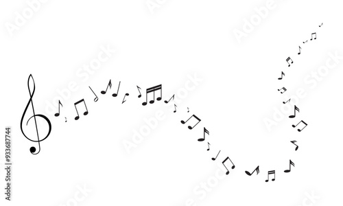 Music notes symbol vector illustration.Music notes icon set. Musical key symbols.